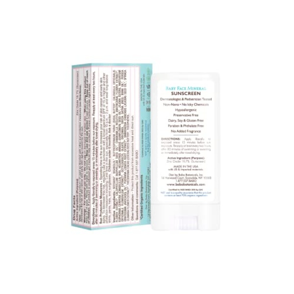 Babo Botanicals Baby Face Mineral Sunscreen Stick SPF 50 – with 70+% Organic - Image 2