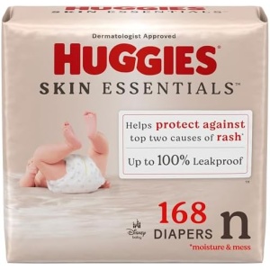 Huggies Size Newborn Diapers, Skin Essentials Baby Diapers, Size Newborn (6-9