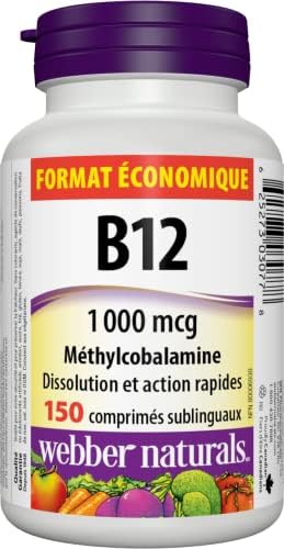 Webber Naturals Vitamin B12 1000 mcg, Quick Dissolve, 150 Tablets - Image 2