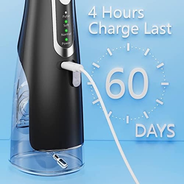 Water Flosser for Teeth Cleaner Rechargeable Oral Irrigator 4 Modes 310ML IPX7 - Image 4