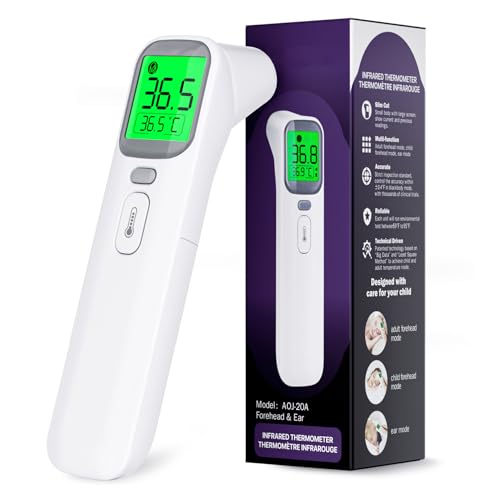 Forehead and Ear Thermometer, Digital Infrared Thermometer for Adults and Kids