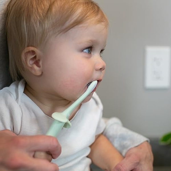 Dr. Brown's Infant-to-Toddler Training Toothbrush Set, Mint Elephant with - Image 19
