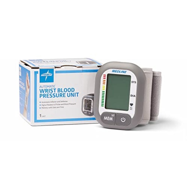 Medline Digital Wrist Blood Pressure Monitor, BP Cuff with Batteries Included - Image 8