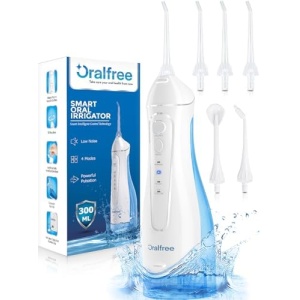 Oralfree Water Dental Flosser Cordless for Teeth Cleaning - 4 Modes Oral