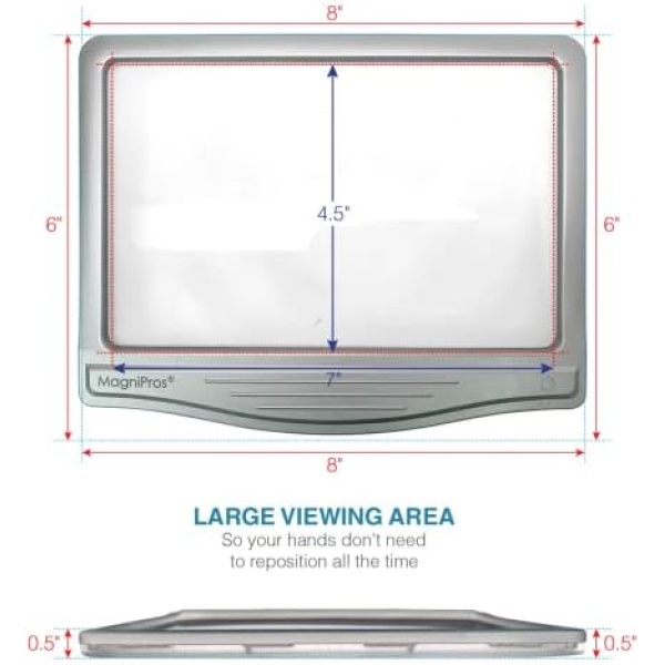 MAGNIPROS 5X Large LED Page Magnifier for Reading with 3 Color Lighting Modes - Image 9