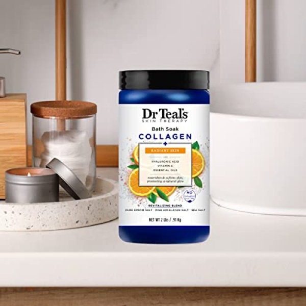 Dr Teal's Skin Therapy Epsom Salt Bath Soak Collagen + Radiant Skin - Image 5