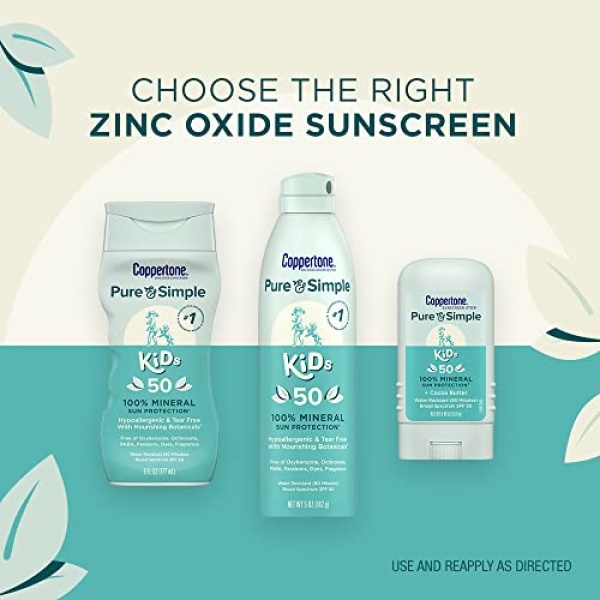 Coppertone Pure and Simple Kids Sunscreen Lotion, Zinc Oxide Mineral Sunscreen - Image 9