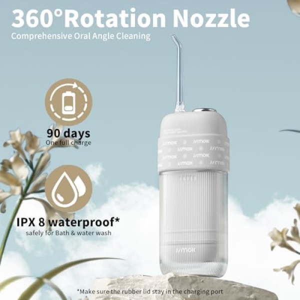 JIMOK Portable Water Flosser Mini Cordless Portable Oral Irrigator Water Teeth - Image 4