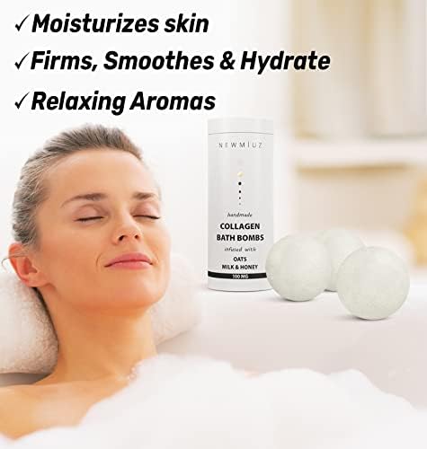 Creamy Collagen Bubble Bath Bombs Infused with Oatmeal Milk & Honey - Image 2