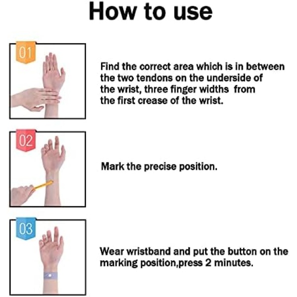 2 Pairs Car Motion Sickness Wristbands Acupressure Nausea Relief Band - Image 4