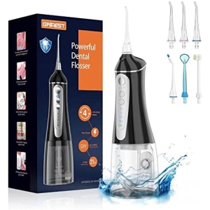 Water Dental Flosser Cordless for Teeth Cleaning: Dental Oral Irrigator 4 Modes