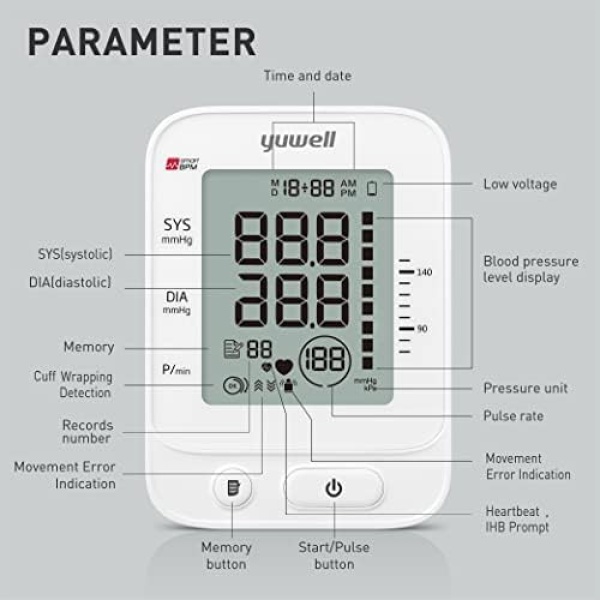 yuwell Blood Pressure Monitor, Large Upper Arm Blood Pressure Cuff - Image 7
