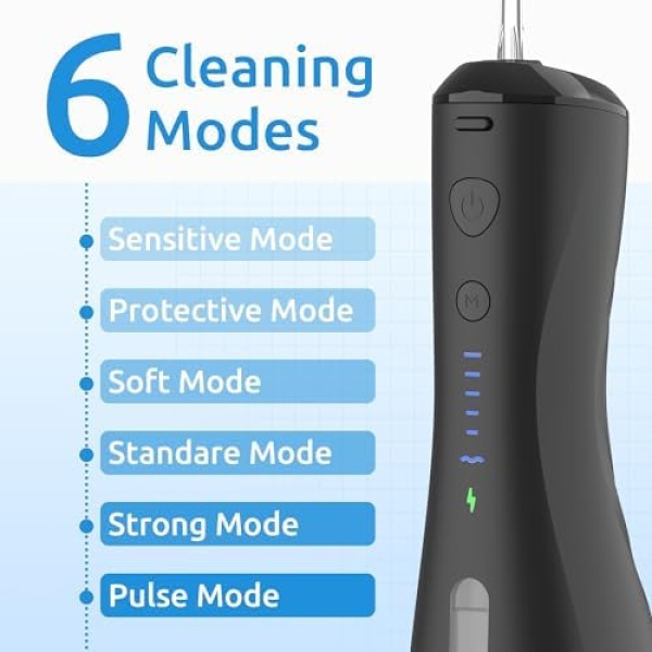 SYNHOPE Water Flosser [Dental Cordless Portable] 6 Modes & IPX7 Waterproof - Image 3