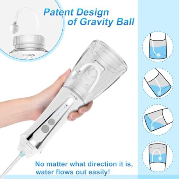 H2ofloss Water Dental Flosser Cordless, 300ML Rechargeable Oral Irrigator for - Image 7