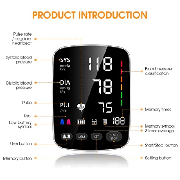 Blood Pressure Machine, Automatic Upper Arm Blood Pressure Monitor - Image 2