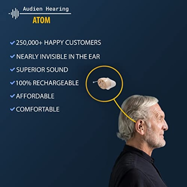 Audien ATOM Rechargeable Hearing Amplifier to Aid and Assist Hearing - Image 2