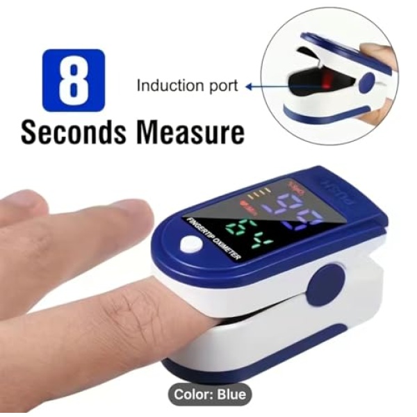 Finger Pulse Oximeter Larger Display Blood Oxygen Monitor with Batteries - Image 3