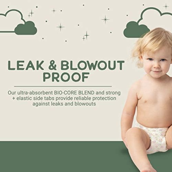 Happy Little Camper Ultra-Absorbent Natural Baby Diapers Size 2 - Hypoallergenic - Image 2