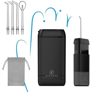 SYNHOPE Water Flosser [Mini Cordless Portable] Oral Irrigator Teeth Cleaner