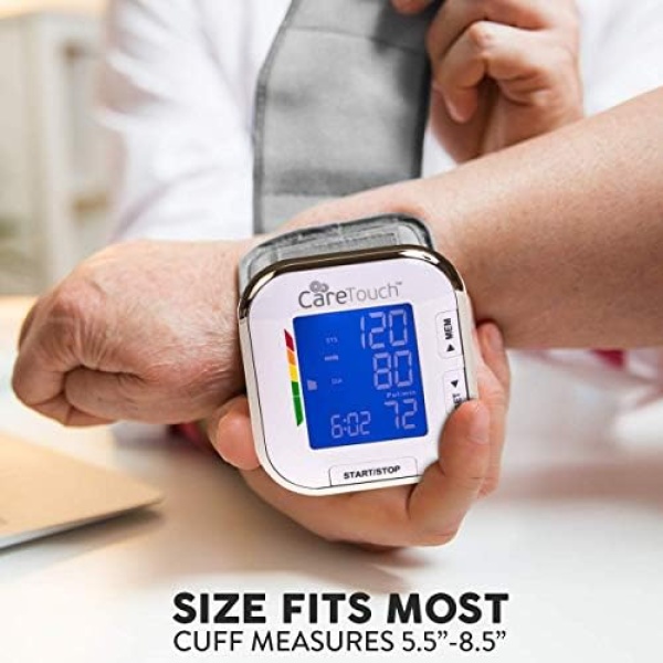 Care Touch Digital Wrist Blood Pressure Monitor for Adults Size 5.5-8.5" for - Image 6