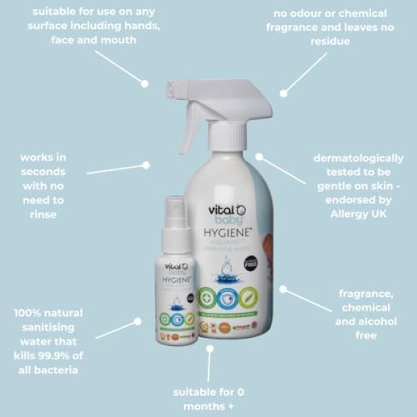 Vital Baby Hygiene AQUAINT Sanitising Water - Kills 99.9% of Germs - Baby Safe - Image 3