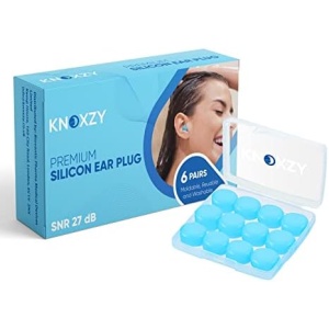 Knoxzy Silicone Ear Plugs for Sleeping Re-Usable Waterproof Noise Cancelling