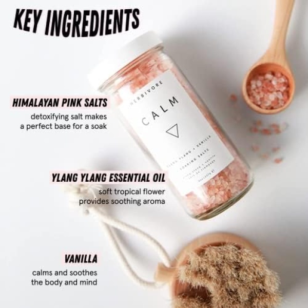 HERBIVORE Calm Soaking Bath Salts – Natural Himalayan Pink Salt - Image 4