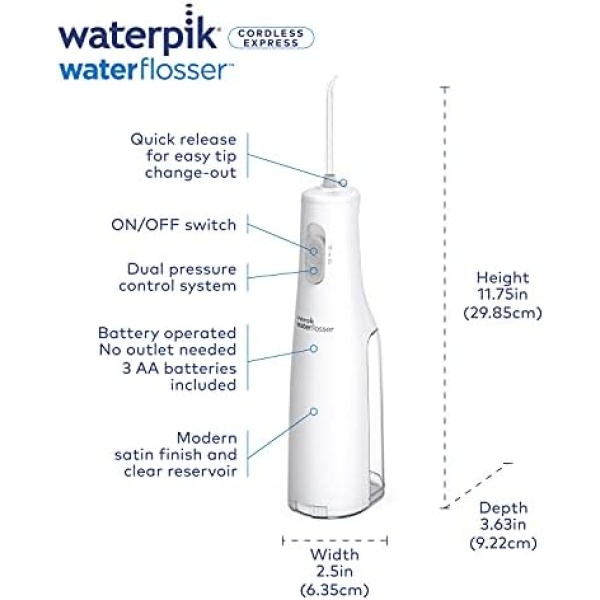Waterpik Cordless Water Flosser, Battery Operated & Portable for Travel & Home, - Image 4
