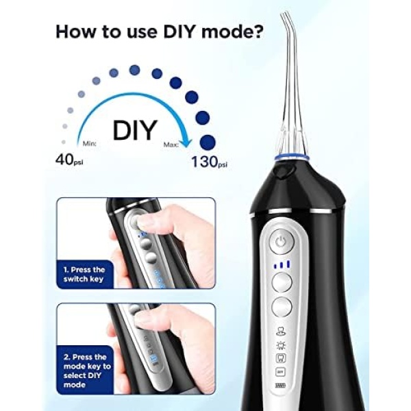 Water Dental Flosser Cordless for Teeth Cleaning: Dental Oral Irrigator 4 Modes - Image 3