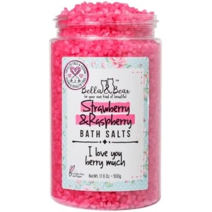 Bella & Bear Strawberry & Raspberry Bath Salts, Foot Soak, Detox, Fruity