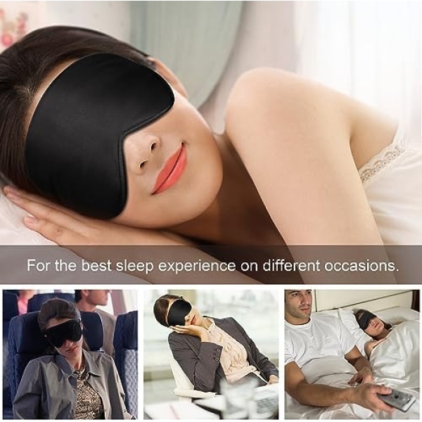 Gritin Silk Sleep Mask, Eye Mask, Light-Blackout Design Ultra Soft & Comfortable - Image 3
