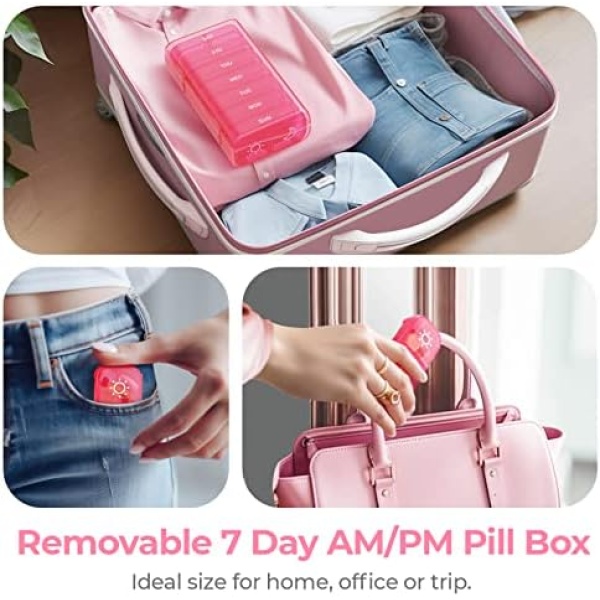 AUVON XL Weekly Pill Organizer 2 Times a Day, AM PM Pill Box 7 Day - Image 6