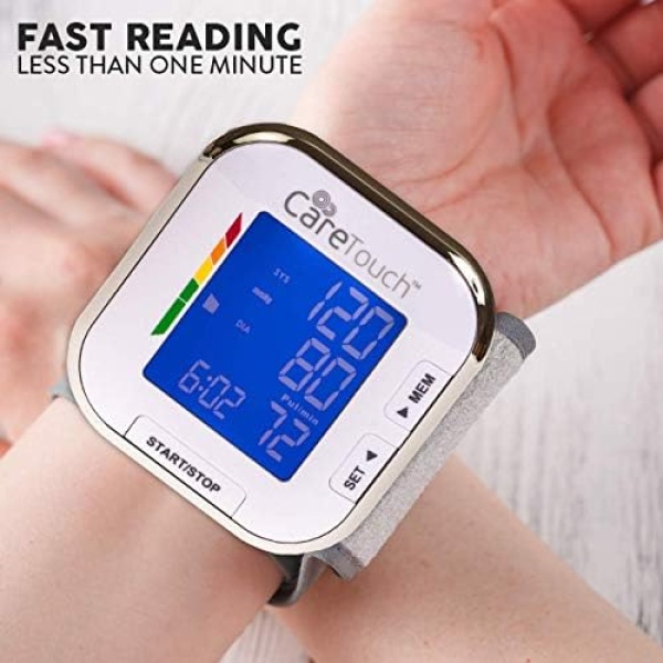 Care Touch Digital Wrist Blood Pressure Monitor for Adults Size 5.5-8.5" for - Image 3