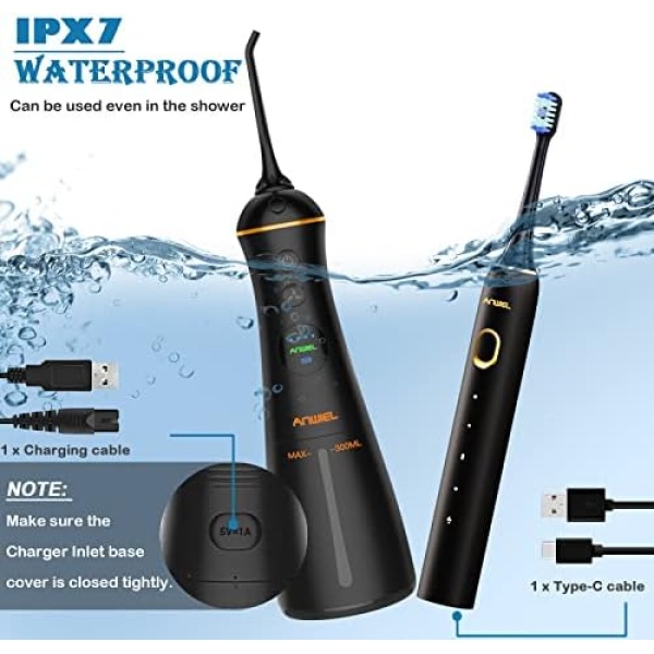 Electric Toothbrush with Water Flosser, Cordless Water Flosser and Ultrasonic - Image 3