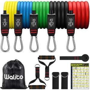 WALITO Resistance Bands Set - Exercise Bands with Handles, Door Anchor