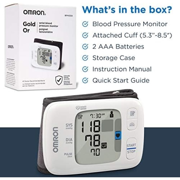 OMRON Gold Blood Pressure Monitor, Portable Wireless Wrist Monitor, Digital - Image 5