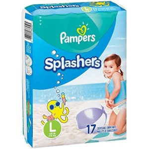 Swim Diapers Size 5 (> 31 lb) - Pampers Splashers Disposable Swim Pants, Large,