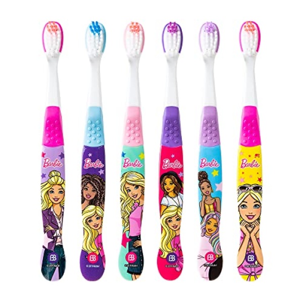 Brush Buddies 6 Pack Barbie Toothbrushes for Kids, Children's Toothbrushes, Soft - Image 2