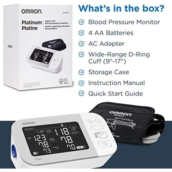 OMRON Platinum Blood Pressure Monitor, Upper Arm Cuff, Digital Bluetooth Blood - Image 4