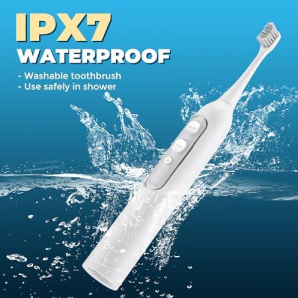 Electric Toothbrush with Water Flosser, Electric Teeth Cleaning Tool Kit with 2 - Image 7