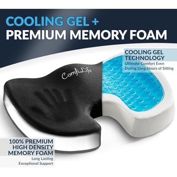 ComfiLife Gel Enhanced Seat Cushion – Office Chair Cushion – Non-Slip Gel - Image 2