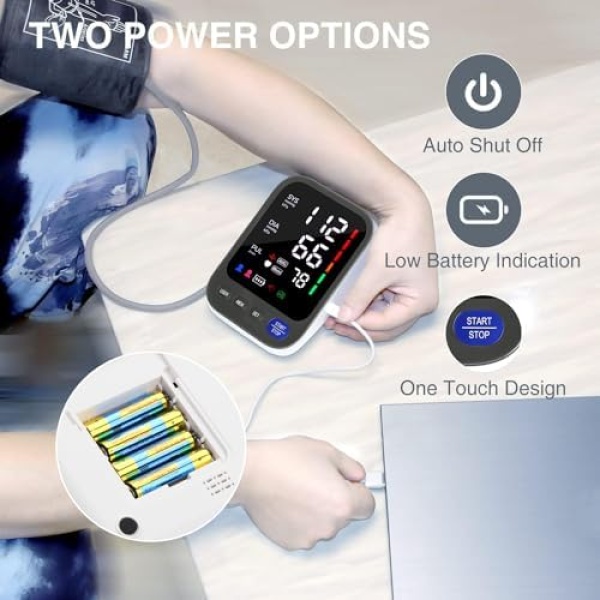 Blood Pressure Machine,Automatic Digital Upper Arm Blood Pressure Monitor with - Image 4