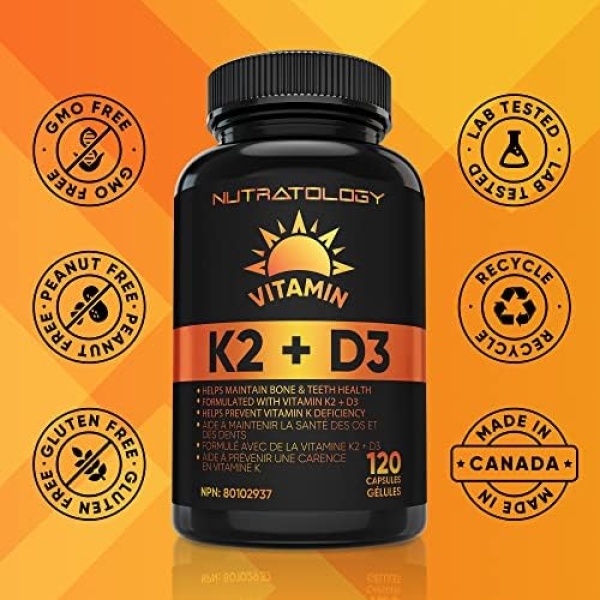 Vitamin K2 + D3 Highest Potency 120MCG/1000 IU - 120 Capsules - Helps Maintain - Image 7