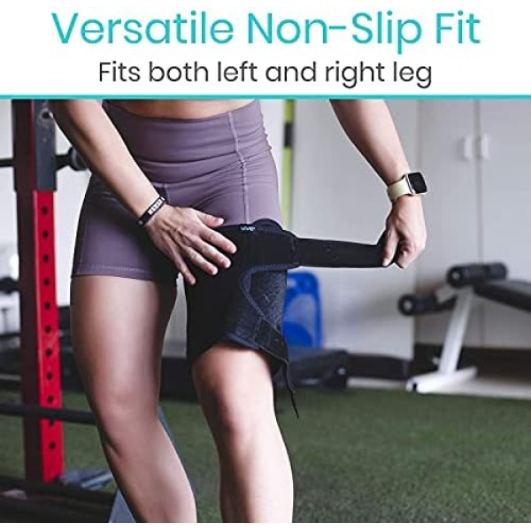 Vive Thigh Brace - Hamstring Quad Wrap - Adjustable Compression Sleeve Support - Image 7