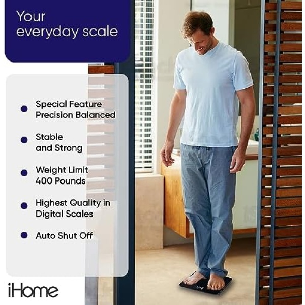 iHome Digital Scale Step-On Bathroom Scale - iHome High Precision Body Weight - Image 6