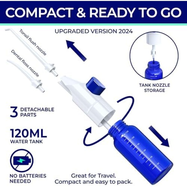 ORAVIX Dental Water Flosser Tonsil Stone Remover, Oral Irrigator Water Flosser, - Image 2