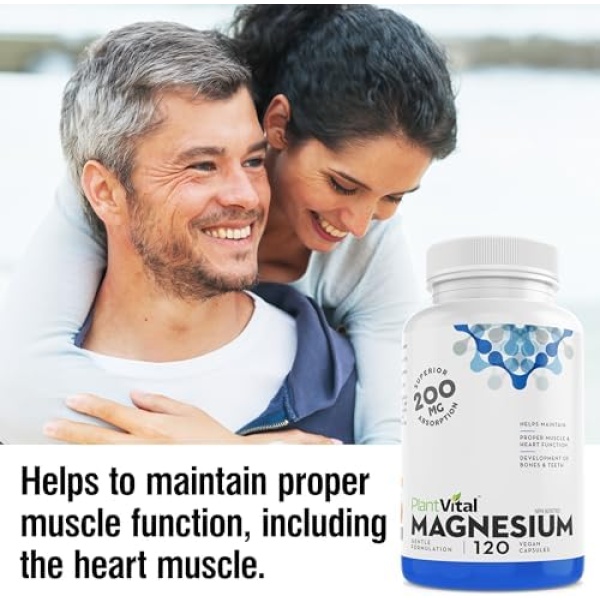 PlantVital Magnesium Bisglycinate 200mg Capsules -Magnesium Supplement - Image 4