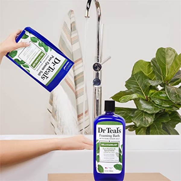 Dr Teal's Pure Epsom Salt, Relax & Relief With Eucalyptus And Spearmint, 3 lb - Image 6