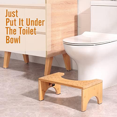 iFedio Toilet Stool, Poop Stool,Bamboo 7 Inch Toilet Potty Stool,Foldable Squat - Image 3