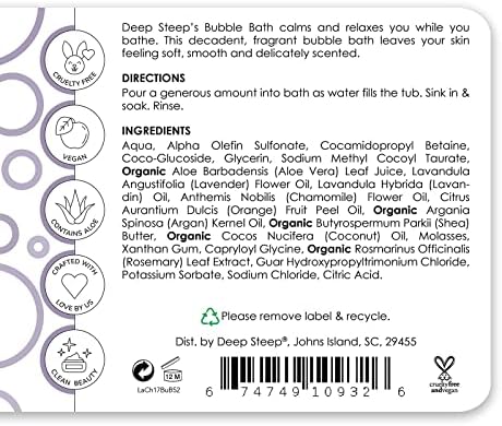 Deep Steep Bubble Bath, 17 oz (Lavender Chamomile) - Image 2